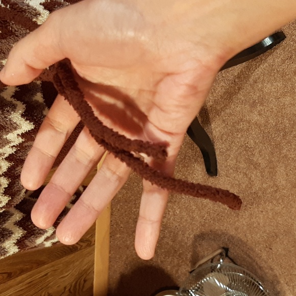 🐎POL Brown and White Berber Chevron Soft Hooded Sweater (Large)🐎 - Picture 3 of 9